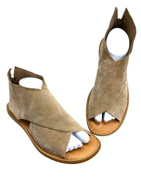 Born Iwa Tan Suede Gladiator Criss Cross Rear Zip Sandals
